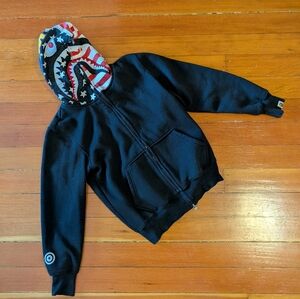 A Bathing Ape BAPE Full Zip Shark Star Stripe America Flag Hoodie Sweatshirt S